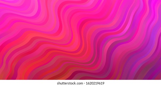 Light Purple, Pink vector backdrop with circular arc. Illustration in halftone style with gradient curves. Design for your business promotion.