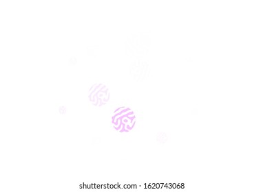 Light Purple, Pink vector backdrop with dots. Modern abstract illustration with colorful water drops. New template for your brand book.