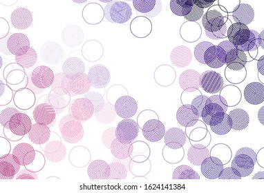 Light Purple, Pink vector backdrop with dots. Abstract illustration with colored bubbles in nature style. Design for your business advert.