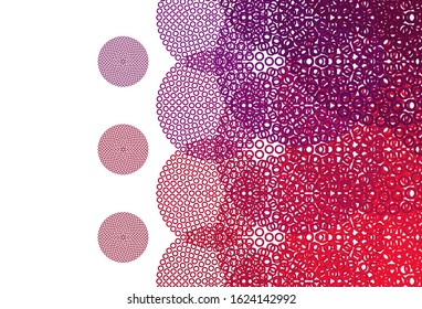Light Purple, Pink vector backdrop with dots. Blurred bubbles on abstract background with colorful gradient. Pattern for beautiful websites.