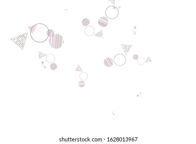 Light Purple, Pink vector backdrop with lines, circles. Circles, lines on abstract background with colorful gradient. Best design for poster, banner.