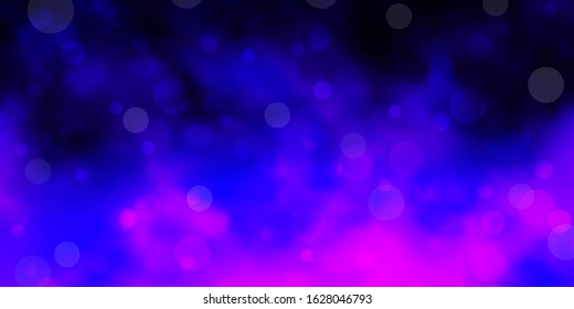 Light Purple, Pink vector backdrop with circles. Colorful illustration with gradient dots in nature style. Pattern for websites, landing pages.