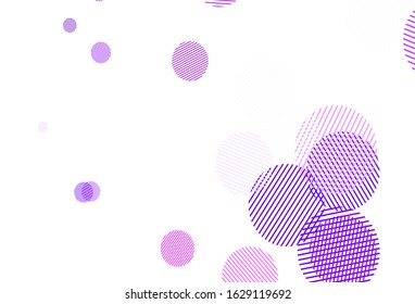 Light Purple, Pink vector backdrop with dots. Abstract illustration with colored bubbles in nature style. Pattern for beautiful websites.