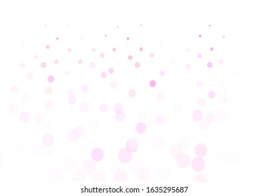 Light Purple, Pink vector backdrop with dots. Blurred bubbles on abstract background with colorful gradient. Pattern for textures of wallpapers.