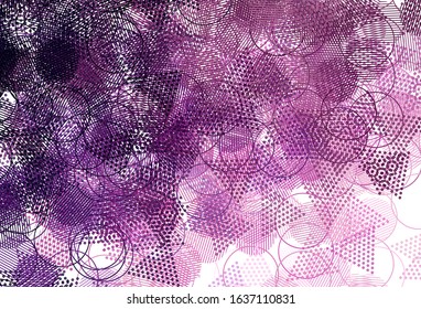 Light Purple, Pink vector backdrop with lines, circles. Circles, lines on abstract background with colorful gradient. Pattern for commercials.