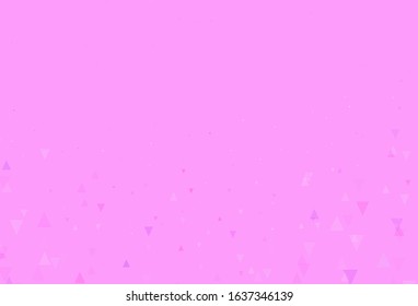 Light Purple, Pink vector backdrop with lines, triangles. Decorative design in abstract style with triangles. Best design for poster, banner.