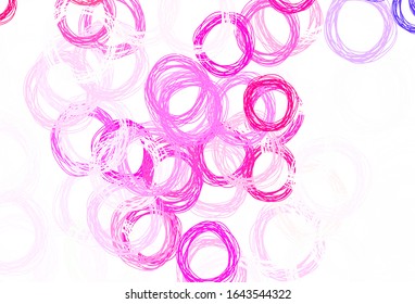 Light Purple, Pink vector backdrop with dots. Blurred bubbles on abstract background with colorful gradient. Pattern for textures of wallpapers.