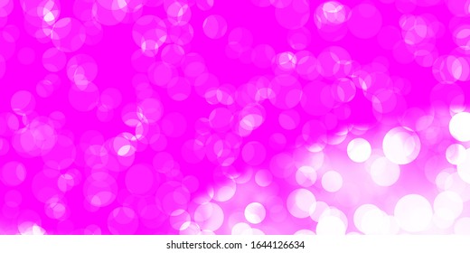 Light Purple, Pink vector backdrop with dots. Abstract decorative design in gradient style with bubbles. Pattern for business ads.