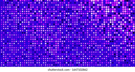 Light Purple, Pink vector backdrop with circles. Glitter abstract illustration with colorful drops. New template for your brand book.