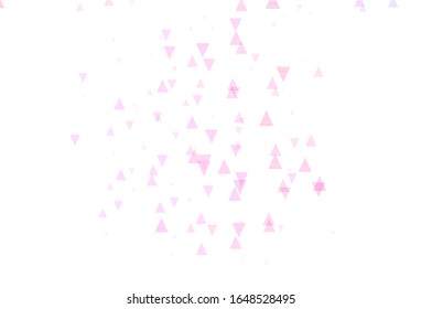 Light Purple, Pink vector backdrop with lines, triangles. Glitter abstract illustration with triangular shapes. Best design for poster, banner.