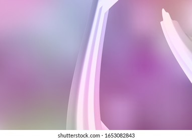 Light Purple, Pink vector backdrop with curved lines. Geometric illustration in abstract style with gradient.  A new texture for your  ad, booklets, leaflets.