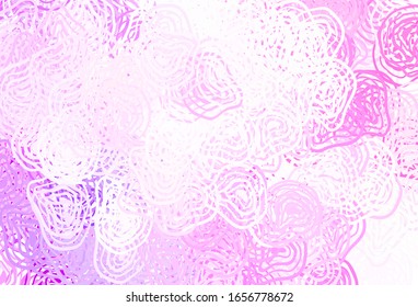 Fondo claro púrpura, vector rosa con formas memphis. Diseño decorativo en estilo abstracto con formas aleatorias. Diseño sencillo para su sitio web.
