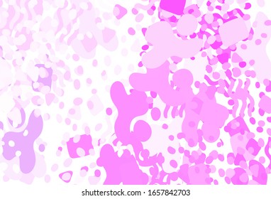 Light Purple, Pink vector backdrop with memphis shapes. Modern abstract illustration with colorful random forms. Modern design for your business card.