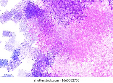 Light Purple, Pink vector backdrop with artificial intelligence data. Abstract illustration with links and dots of AI. Design for depiction of cyber innovations.