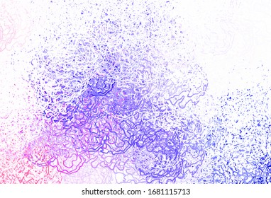 Light Purple, Pink vector backdrop with dots, lines. Decorative design in abstract style with bubbles, lines. Pattern for futuristic ad, booklets.