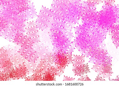 Fondo vector rosa claro púrpura con datos de inteligencia artificial. Ilustración abstracta con enlaces y puntos de AI. Patrón de ciencia, diseños futuristas.