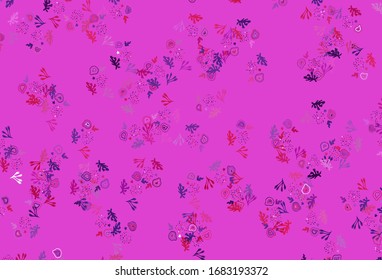 Light Purple, Pink vector backdrop with memphis shapes. Simple colorful illustration with abstract gradient shapes. Modern design for your business card.