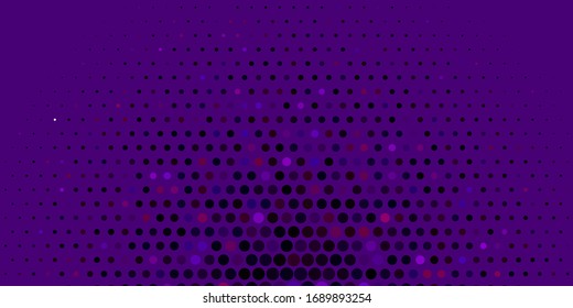 Hellviolett, rosafarbene Vektorillustration mit Punkten. Illustration mit einer Reihe von leuchtenden bunten abstrakten Kugeln. Design für Poster, Banner.