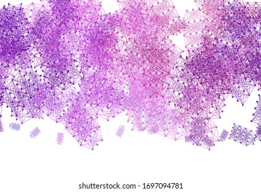 Fondo vector rosa claro púrpura con datos de inteligencia artificial. Ilustración brillante con formas AI en una plantilla abstracta. Patrón de ciencia, diseños futuristas.