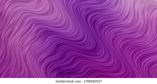 Fondo vectorial rosa claro morado con curvas. Ilustración luminosa con arcos circulares degradados. Patrón para sitios web, páginas de inicio.