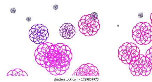 Púrpura claro, fondo vector rosa con formas caóticas. Ilustración abstracta moderna con formas aleatorias gradientes. Fondo para teléfonos móviles.