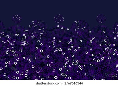Hellviolett, rosafarbene Vektorhintergrund mit Punkten. Schöne farbige Illustration mit unscharfen Kreisen im Naturstil. Neue Vorlage für Ihr Markenbuch.