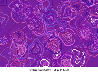 Light Purple, Pink vector backdrop with wry lines. Shining colorful illustration in simple style. Template for cell phone screens.