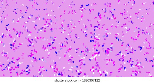 Light purple, pink vector backdrop with chaotic shapes. Colorful abstract forms with gradient in simple style. Background for cell phones.