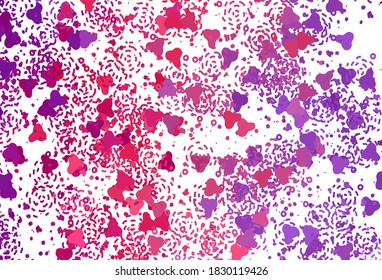 Light Purple, Pink vector backdrop with memphis shapes. Modern abstract illustration with colorful random forms. Simple design for your web site.