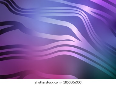 Púrpura claro, fondo vector rosa con líneas dobladas. Ilustración abstracta circunfleja con gradiente. Una muestra de sus ideas.