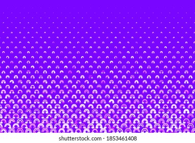 Light Purple, Pink vector backdrop with rainbows, clouds. Decorative illustration with rainbow, cloud shapes. Sample for your child design.