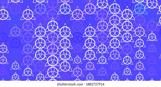 Light Purple, Pink vector backdrop with mystery symbols. Abstract illustration with gothic gradient shapes. Best design halloween events.