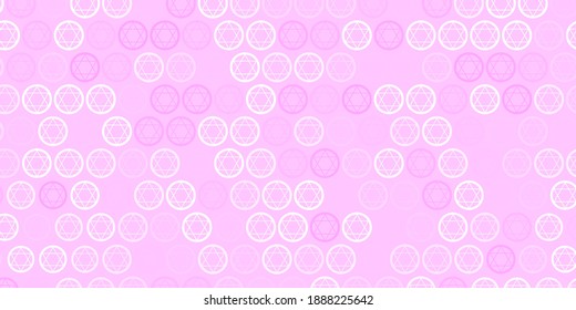 Light Purple, Pink vector backdrop with mystery symbols. Retro design in abstract style with witchcraft forms. Best design halloween events.
