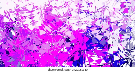 Light purple, pink vector backdrop with triangles, lines. Triangle shapes with colorful gradient in abstract style. Design for your wallpapers.