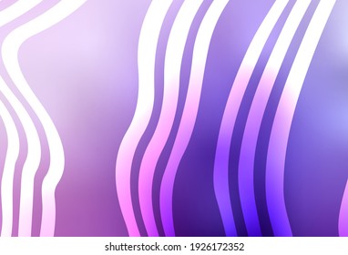Light Purple, Pink vector backdrop with curved lines. Colorful geometric sample with gradient lines.  Background for cell phone screens.