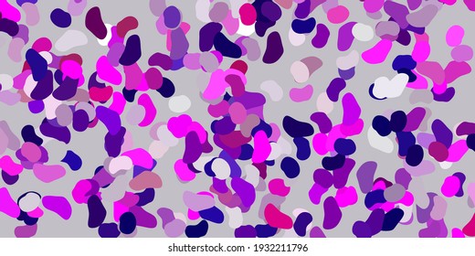 Light purple, pink vector backdrop with chaotic shapes. Colorful abstract forms with gradient in simple style. Modern design for your ads.