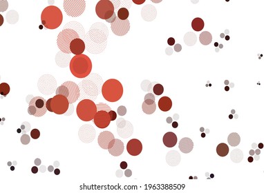 Light Purple, Pink vector backdrop with dots. Illustration with set of shining colorful abstract circles. Design for your business advert.