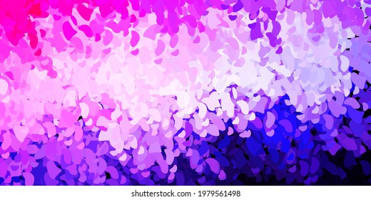 Fondo vector claro púrpura y rosa con formas caóticas. Ilustración colorida con formas de gradiente simples. Fondo para teléfonos móviles.