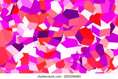 Light Purple, Pink vector backdrop with hexagons. Abstract illustration with colorful hexagons. Pattern for ads, leaflets.