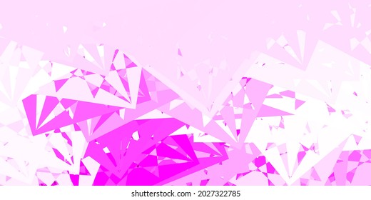 Light Purple, Pink vector backdrop with triangles, lines. Web material illustration with colorful abstract triangles. An easy addition to your commertials.