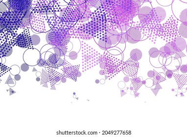Light Purple, Pink vector backdrop with lines, circles. Modern abstract illustration with colorful dots, lines. Template for wallpapers.