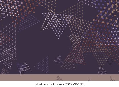 Light Purple, Pink vector backdrop with lines, circles. Illustration with set of colorful circles, triangles. Best design for poster, banner.