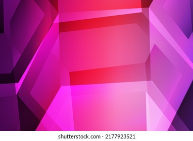 Hellviolett, rosafarbener Vektorhintergrund mit Hexagons. Illustration mit einer Reihe von bunten Hexagons. Muster für Ihre Anzeige, Broschüren.