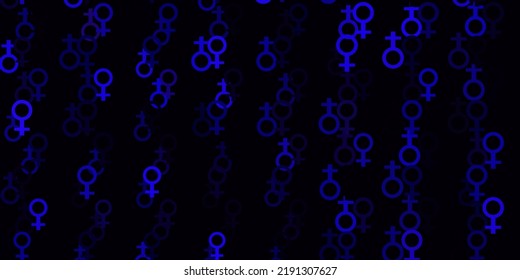 Light Purple, Pink vector backdrop with woman's power symbols. Illustration with signs of women's strength and power. Simple design for your web site.