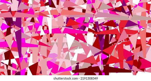 Hellviolett, rosafarbene Vektorhintergrund mit Linien, Dreiecken. Schöne Illustration mit Dreiecken im Naturstil. Modernes Template für die Zielseite.