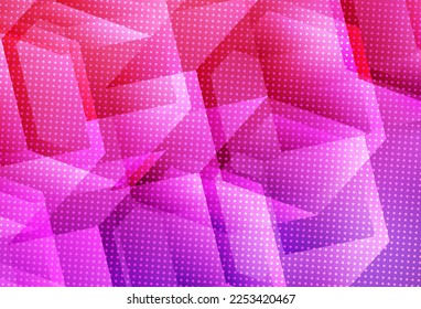 Light Purple, Pink vector backdrop with hexagons. Abstract illustration with colorful hexagons. Pattern for your ad, booklets.