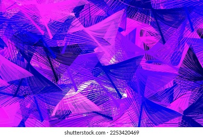 Light Purple, Pink vector backdrop with memphis shapes.