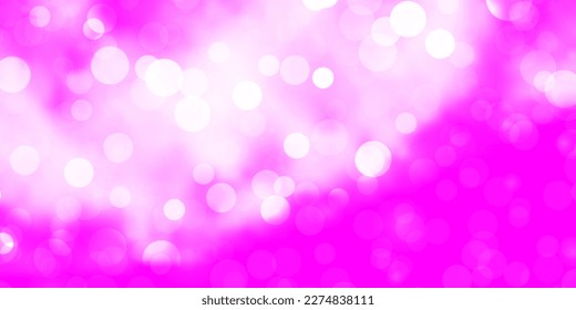 Light Purple, Pink vector backdrop with circles. Illustration with set of shining colorful abstract spheres. Pattern for business ads.
