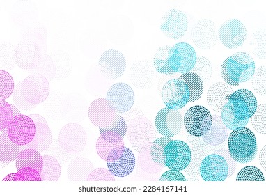 Light Purple, Pink vector backdrop with dots. Blurred bubbles on abstract background with colorful gradient. Pattern for beautiful websites.
