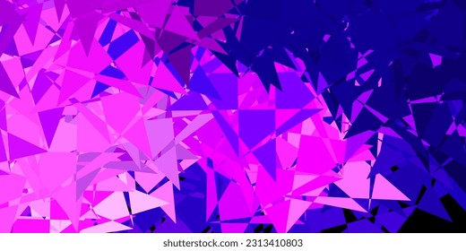 Light purple, pink vector backdrop with triangles, lines. Magnificent abstract illustration with triangular shapes , forms. Pattern for promotions.